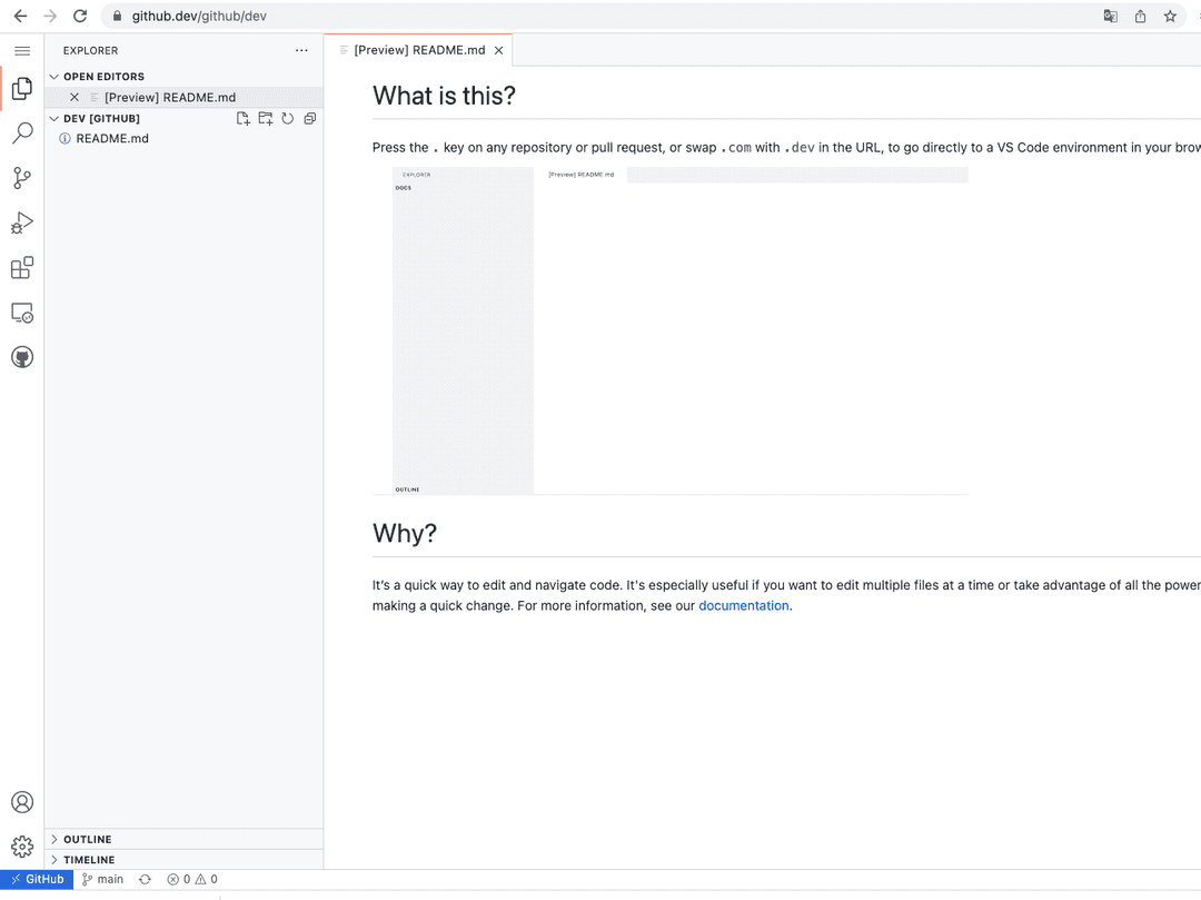GitHub dev